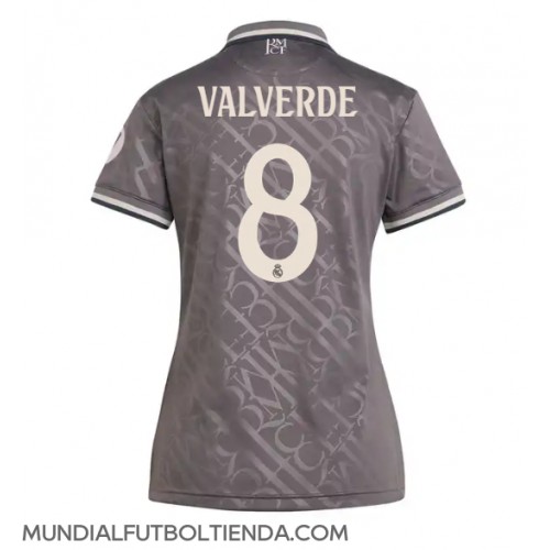 Camiseta Real Madrid Federico Valverde #8 Tercera Equipación Replica 2024-25 para mujer mangas cortas